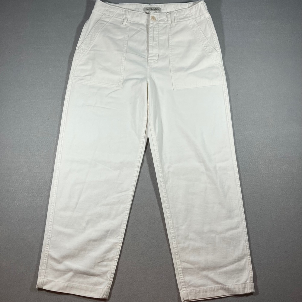 NWOT Outerknown White Regenerative Organic Cotton Utility Wide Leg Pants Size 31
